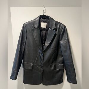 Wilfred Faux Leather Blazer